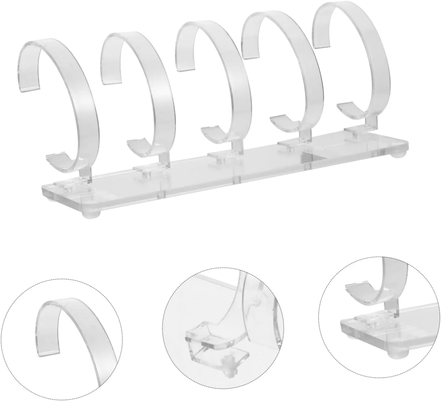 BESTYASH 3pcs Removable Transparent Acrylic Watch Display Stand Multi-booth Watch Types and Rack for Jewelry Showcases and Stalls
