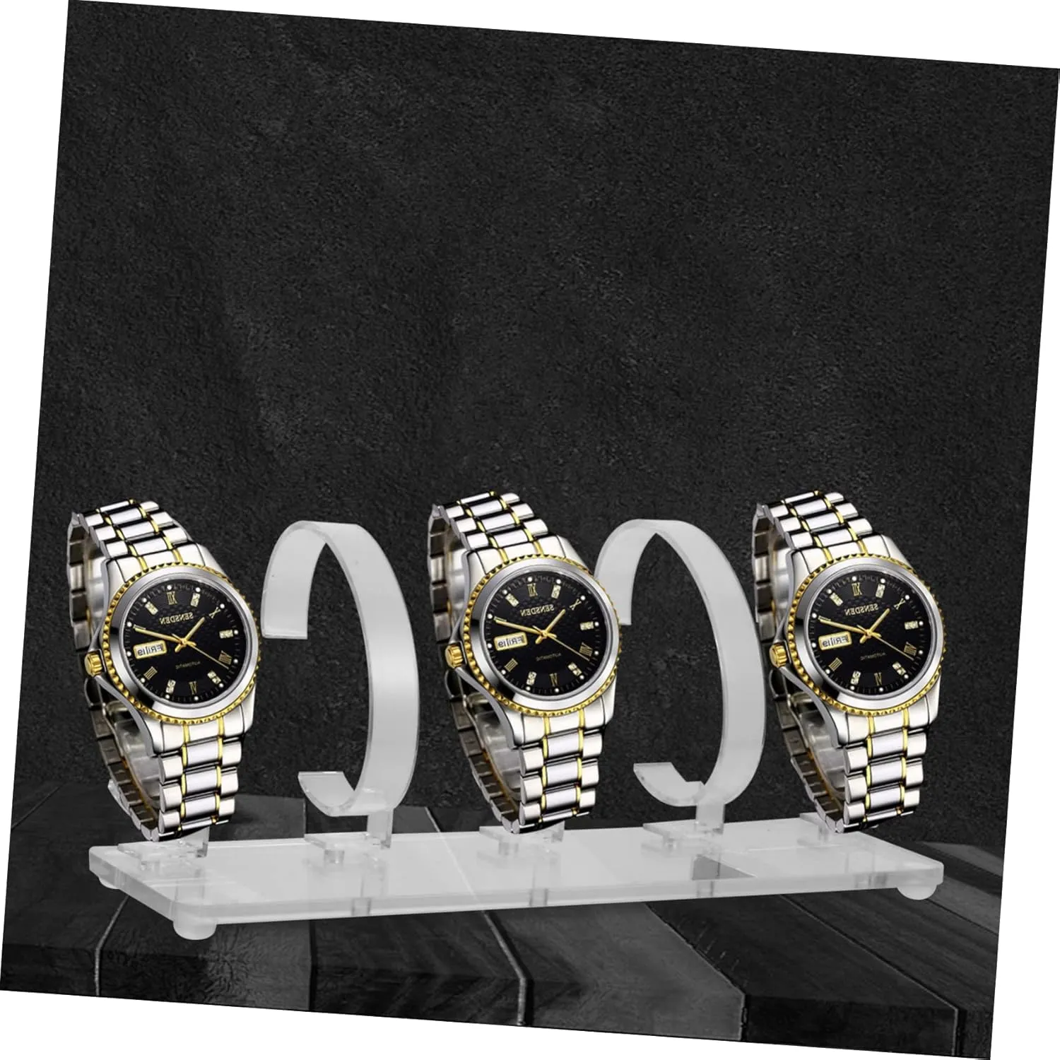 BESTYASH 3pcs Removable Transparent Acrylic Watch Display Stand Multi-booth Watch Types and Rack for Jewelry Showcases and Stalls