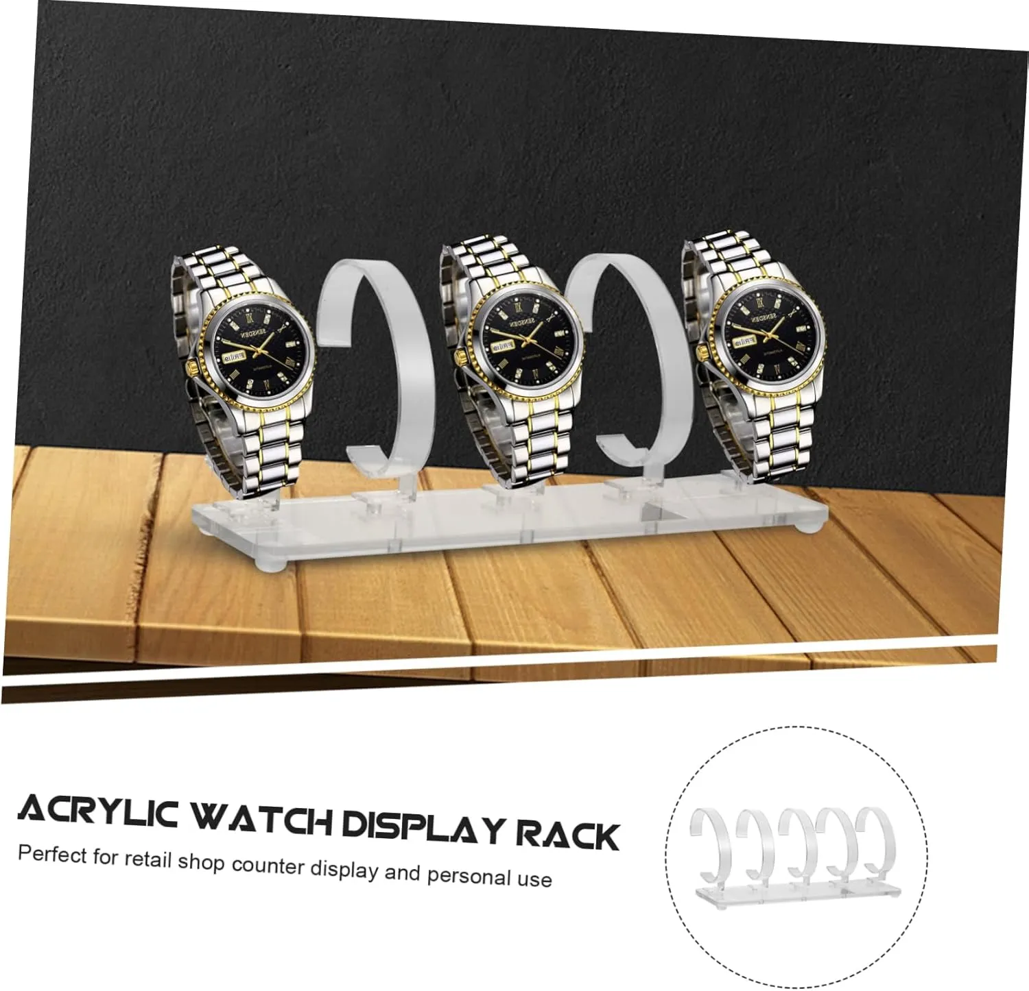 BESTYASH 3pcs Removable Transparent Acrylic Watch Display Stand Multi-booth Watch Types and Rack for Jewelry Showcases and Stalls