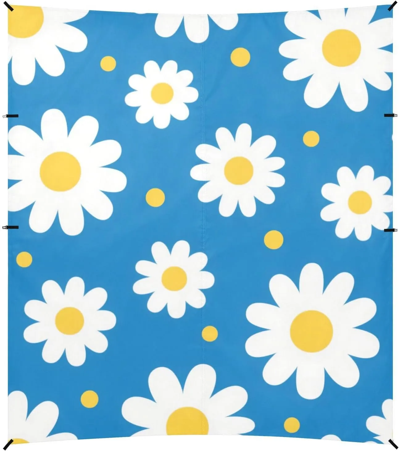 Blue and White Daisies Beach Canopy UPF50  Lightweight Outdoor Sun Shade with Carrying Bag for Family Travel