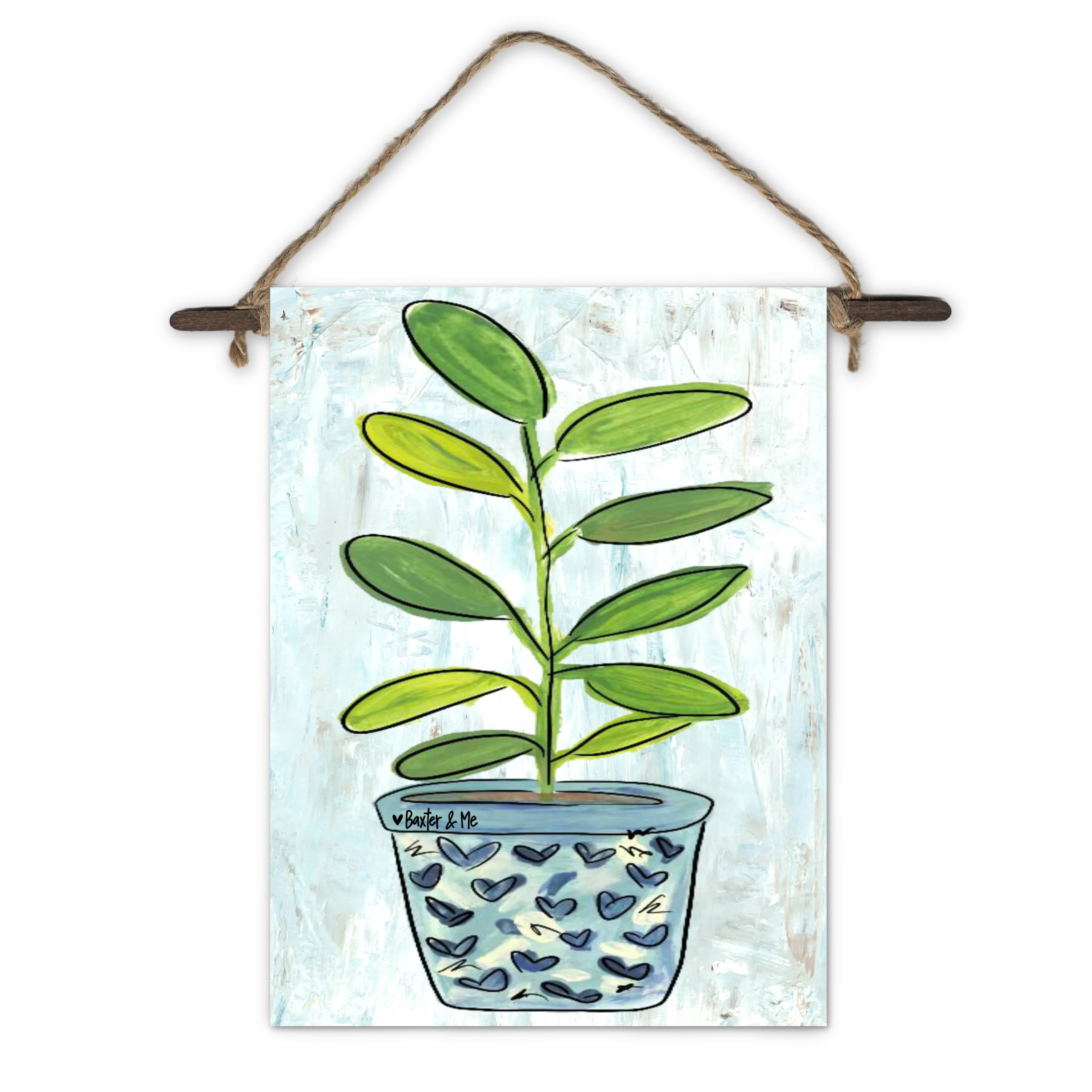 Blue Planter Mini Wall Hanging
