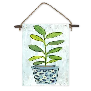 Blue Planter Mini Wall Hanging
