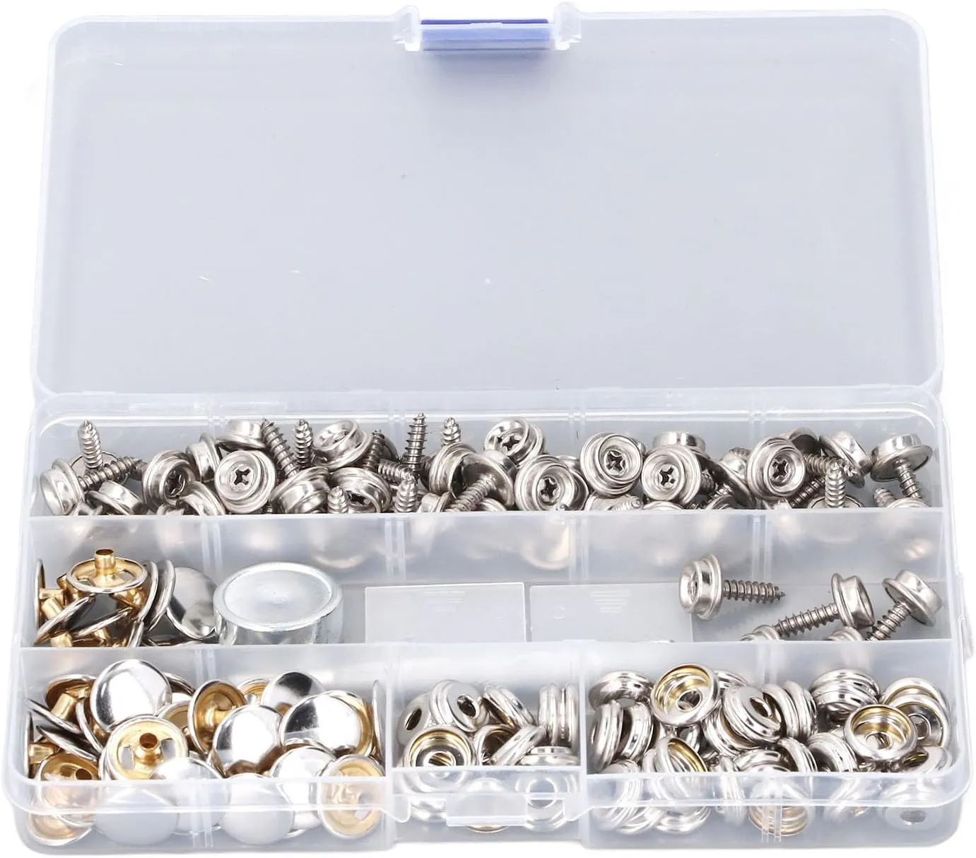 Boat Canvas Snap Kit 150PCS, Stainless Steel Heavy Duty Marine Grade, Rustproof Snaps & Screws for Boat Covers, Tarps, Tents, Awnings w Tools