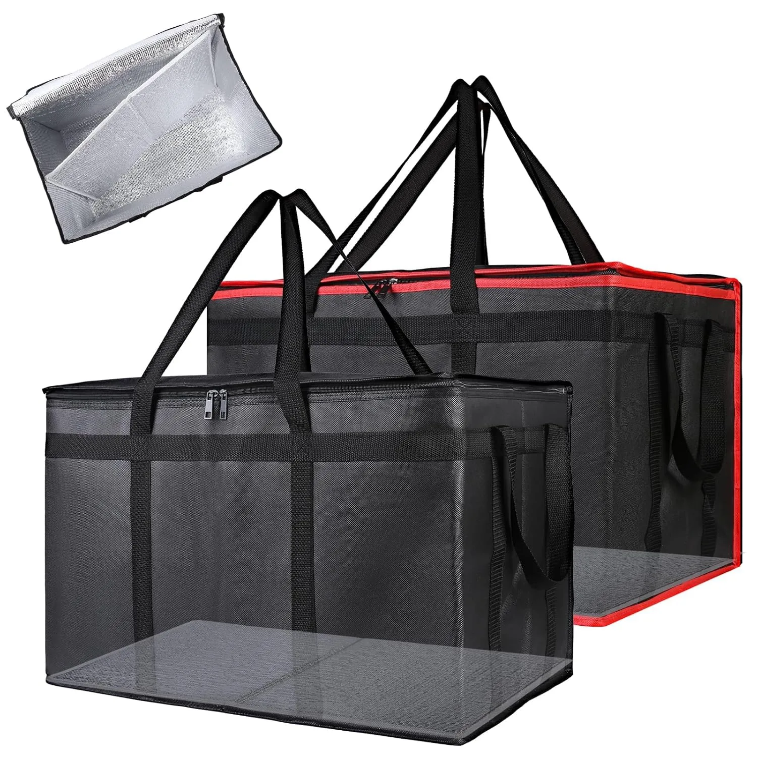Bodaon 3PK Portable Insulation Hard Bottom for 16" W x 9"D Food Delivery Bag，Uber Eats/Doordash Insulated Grocery XL-bags Accessories，Reusable Shopping/Catering Carrier Keep Cooler Warm，Foldable Board