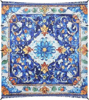 Bohemian Boho Vintage Mandala Style Flower Beach Cabana Tent UPF50  Easy Setup Large Portable Sun Shelter with Sandbags, Sand Shovel, Poles for Camping, Picnics, Backyard & Fishing