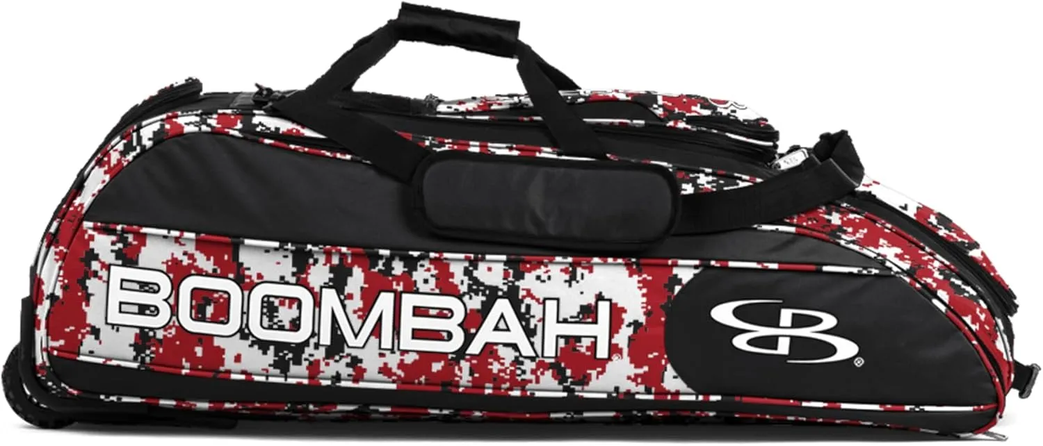 Boombah Beast Rolling Bat Bag - 40" x 14" x 13" - Digital Camo - Holds 8 Bats, Glove and Shoe Compartments