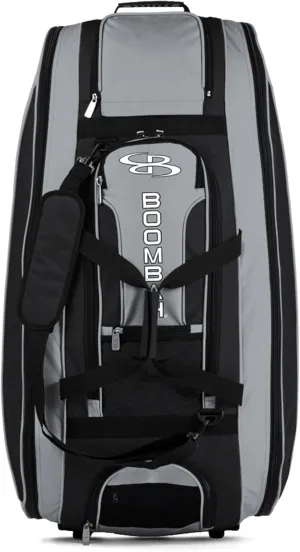 Boombah Beast Rolling Bat Bag - 40" x 14" x 13" - Multiple Color Options - Holds 8 Bats, Glove and Shoe Compartments