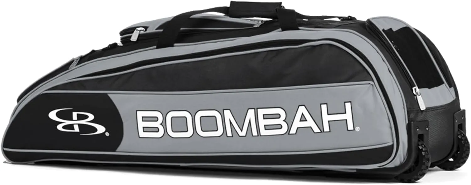 Boombah Beast Rolling Bat Bag - 40" x 14" x 13" - Multiple Color Options - Holds 8 Bats, Glove and Shoe Compartments