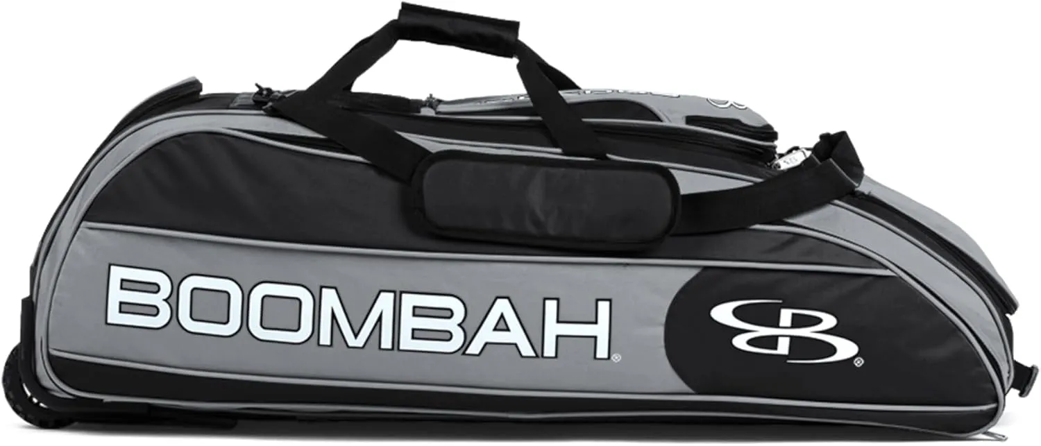Boombah Beast Rolling Bat Bag - 40" x 14" x 13" - Multiple Color Options - Holds 8 Bats, Glove and Shoe Compartments