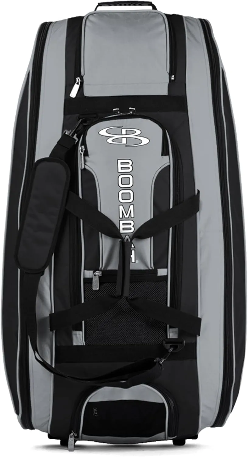 Boombah Beast Rolling Bat Bag - 40" x 14" x 13" - Multiple Color Options - Holds 8 Bats, Glove and Shoe Compartments