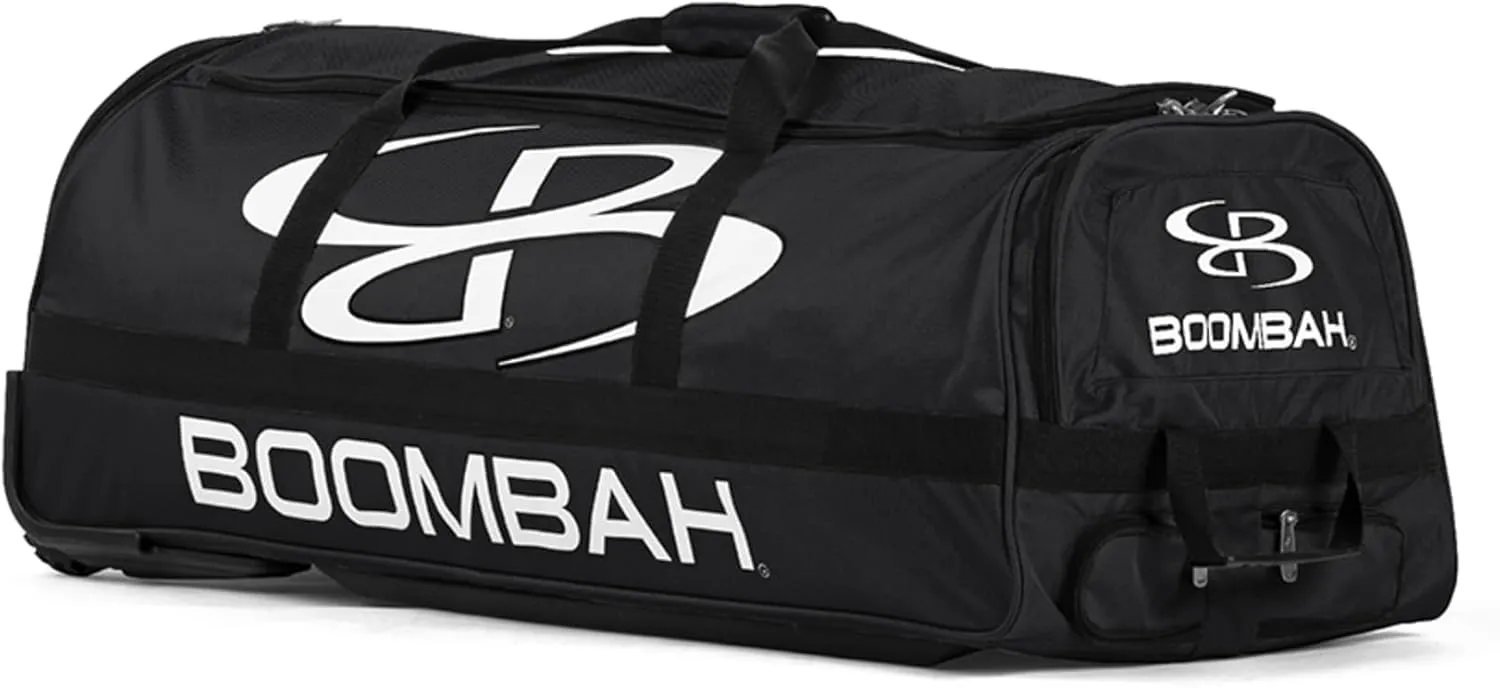Boombah Brute Rolling Bat Bag - 35" x 15" x 12-1/2" - Multiple Color Options - Holds 4 Bats and Room for Gear - Wheeled Bag