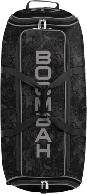 Boombah Brute Rolling Bat Bag - 35" x 15" x 12-1/2" - USA Black Ops Black/Royal/Red - Holds 4 Bats and Room for Gear - Wheeled Bag