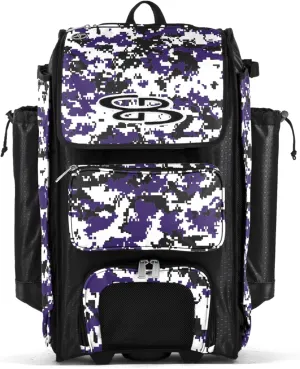 Boombah Catchers Superpack Hybrid Rolling Digital Camo Bat Bag - Multiple Colors - Wheeled & Backpack Version