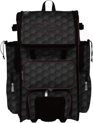 Boombah Rolling Superpack 2.0 3DHC Baseball/Softball Gear Bag - 23-1/2" x 13-1/2" x 9-1/2" - Multiple Colors - Telescopic Handle and Holds 4 Bats - Wheeled Version