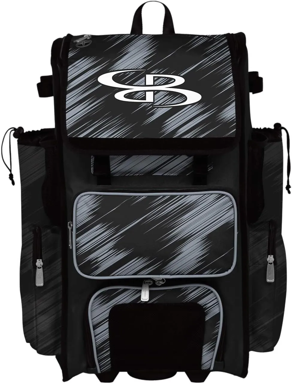 Boombah Rolling Superpack 2.0 Scratch Baseball/Softball Gear Bag - 23-1/2" x 13-1/2" x 9-1/2" - Multiple Colors - Telescopic Handle and Holds 4 Bats - Wheeled Version