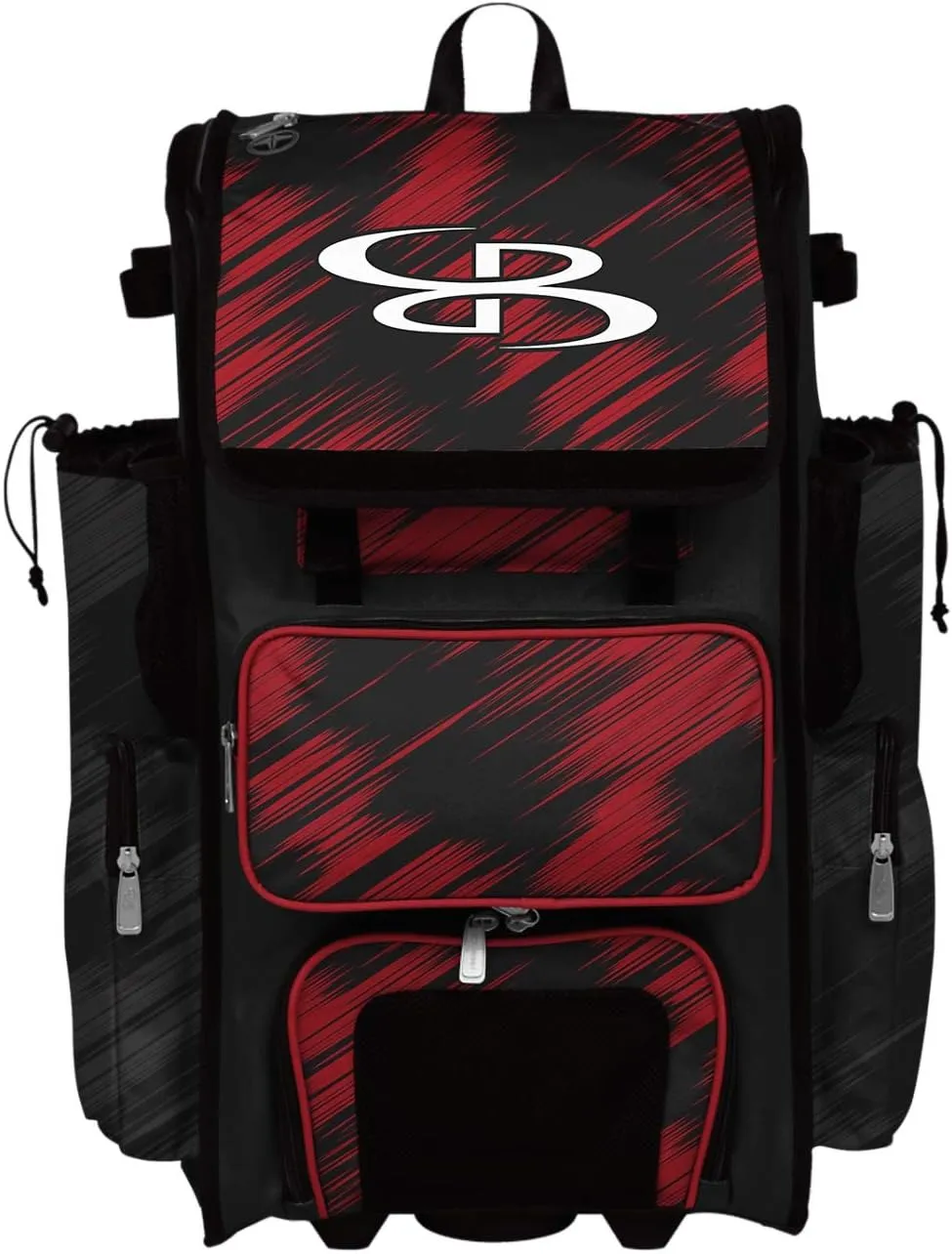 Boombah Rolling Superpack 2.0 Scratch Baseball/Softball Gear Bag - 23-1/2" x 13-1/2" x 9-1/2" - Multiple Colors - Telescopic Handle and Holds 4 Bats - Wheeled Version