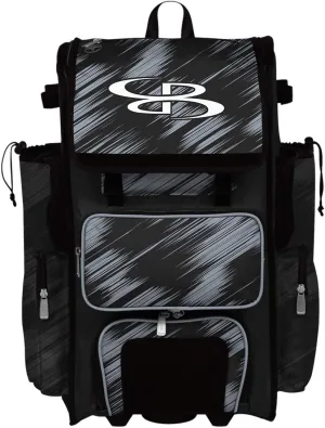 Boombah Rolling Superpack 2.0 Scratch Baseball/Softball Gear Bag - 23-1/2" x 13-1/2" x 9-1/2" - Multiple Colors - Telescopic Handle and Holds 4 Bats - Wheeled Version