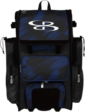 Boombah Rolling Superpack 2.0 Scratch Baseball/Softball Gear Bag - 23-1/2" x 13-1/2" x 9-1/2" - Multiple Colors - Telescopic Handle and Holds 4 Bats - Wheeled Version