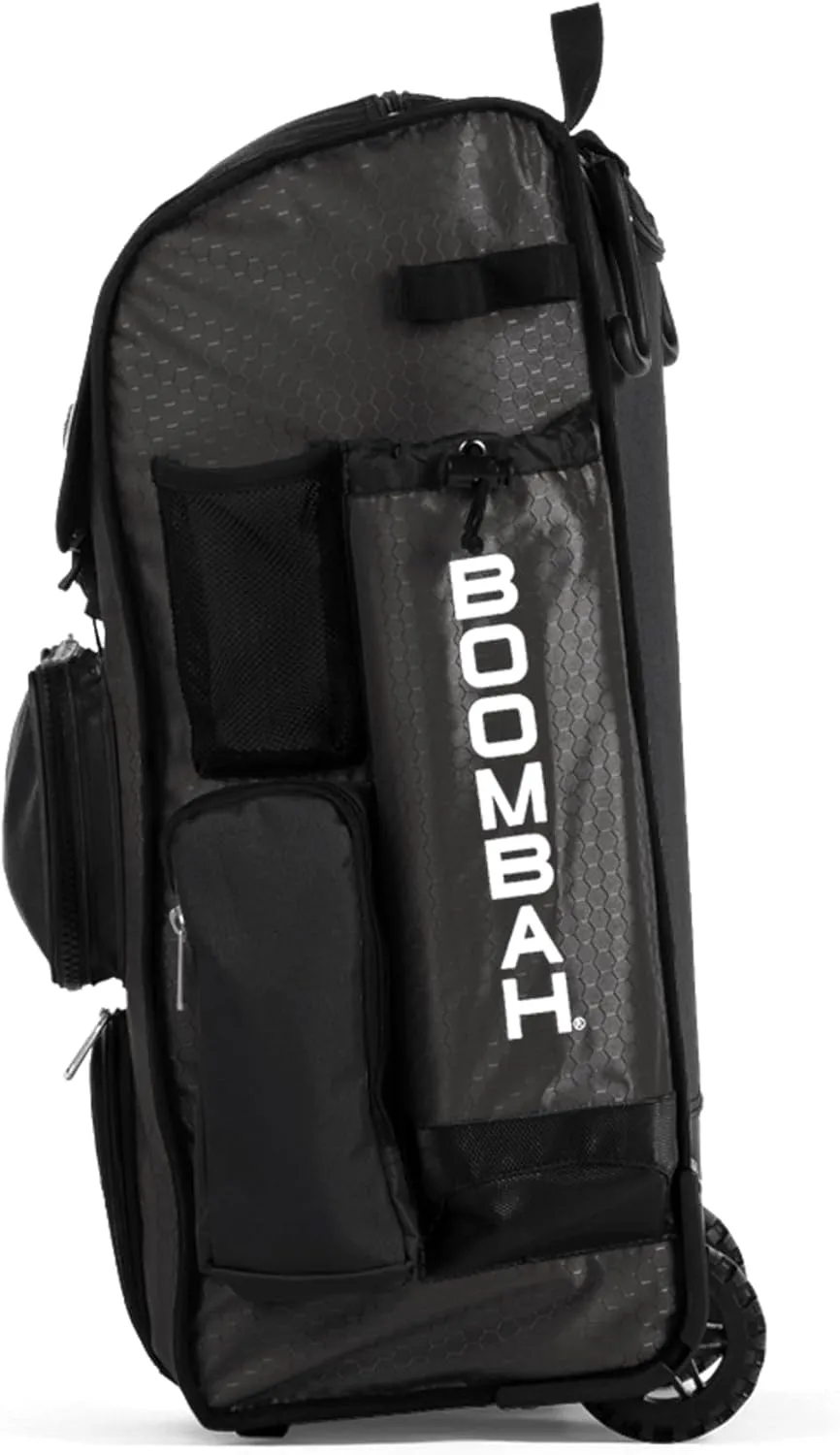 Boombah Rolling Superpack Baseball/Softball Gear Bag - 23-1/2" x 13-1/2" x 9-1/2" - Multiple Colors - Telescopic Handle and Holds 4 Bats - Wheeled Version