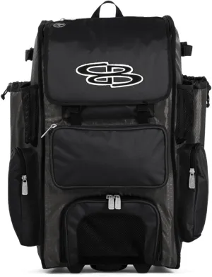 Boombah Rolling Superpack Baseball/Softball Gear Bag - 23-1/2" x 13-1/2" x 9-1/2" - Multiple Colors - Telescopic Handle and Holds 4 Bats - Wheeled Version