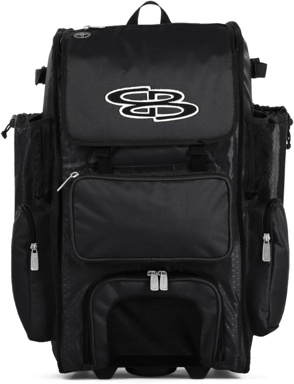 Boombah Rolling Superpack Baseball/Softball Gear Bag - 23-1/2" x 13-1/2" x 9-1/2" - Multiple Colors - Telescopic Handle and Holds 4 Bats - Wheeled Version
