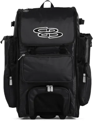 Boombah Rolling Superpack Baseball/Softball Gear Bag - 23-1/2" x 13-1/2" x 9-1/2" - Multiple Colors - Telescopic Handle and Holds 4 Bats - Wheeled Version