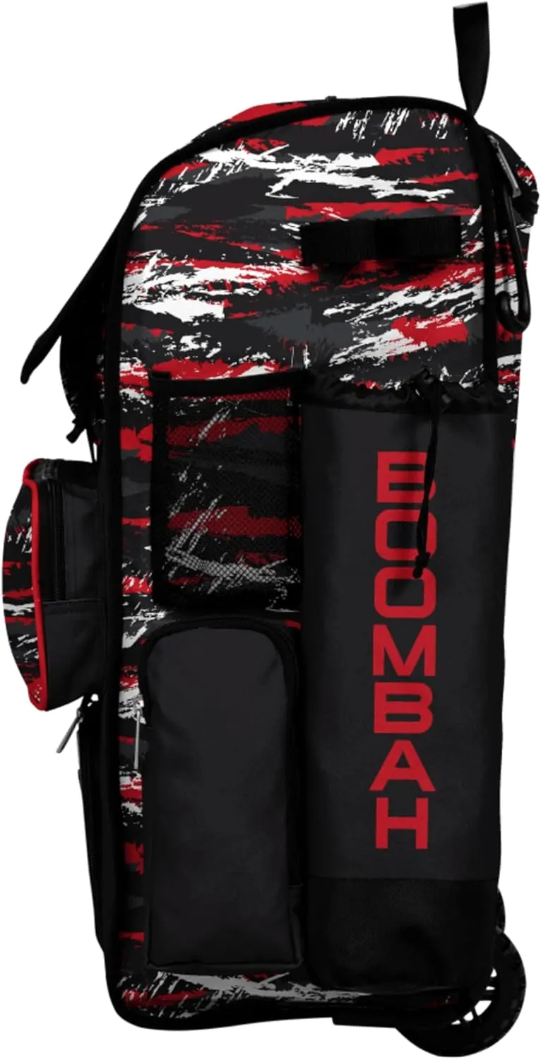 Boombah Rolling Superpack Baseball/Softball Gear Bag - Telescopic Handle - Holds 4 Bats - Wheeled Version - Razor Multiple Colors