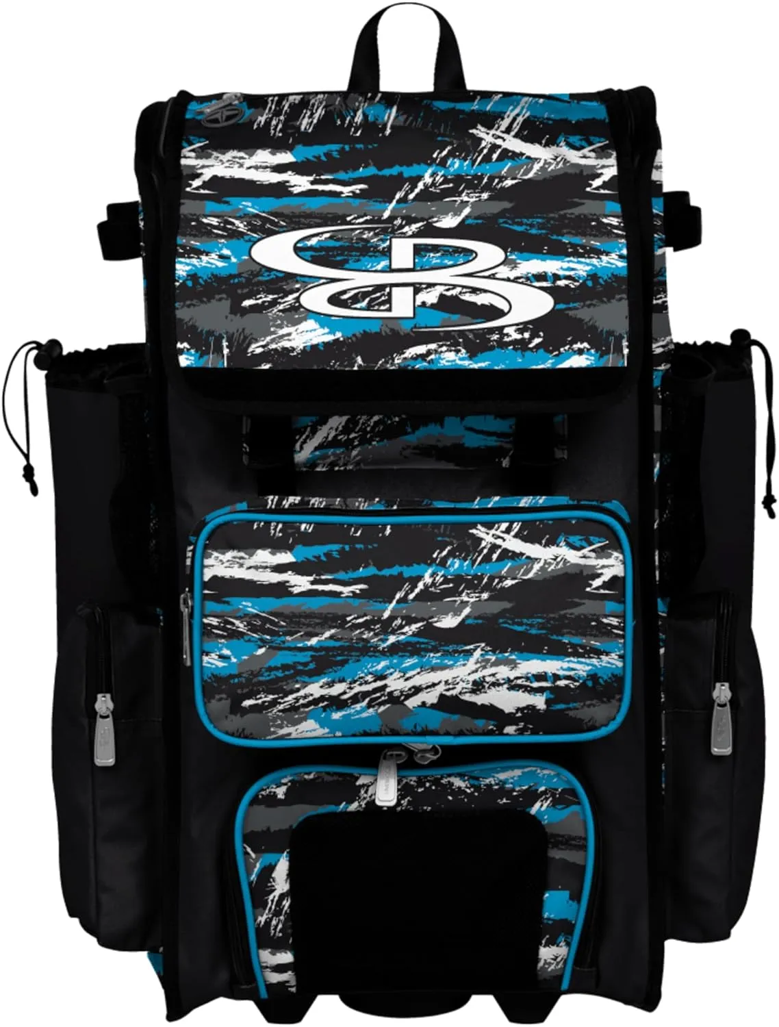Boombah Rolling Superpack Baseball/Softball Gear Bag - Telescopic Handle - Holds 4 Bats - Wheeled Version - Razor Multiple Colors