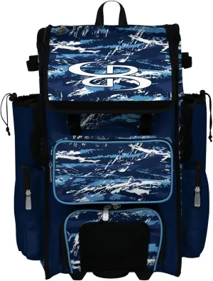 Boombah Rolling Superpack Baseball/Softball Gear Bag - Telescopic Handle - Holds 4 Bats - Wheeled Version - Razor Multiple Colors