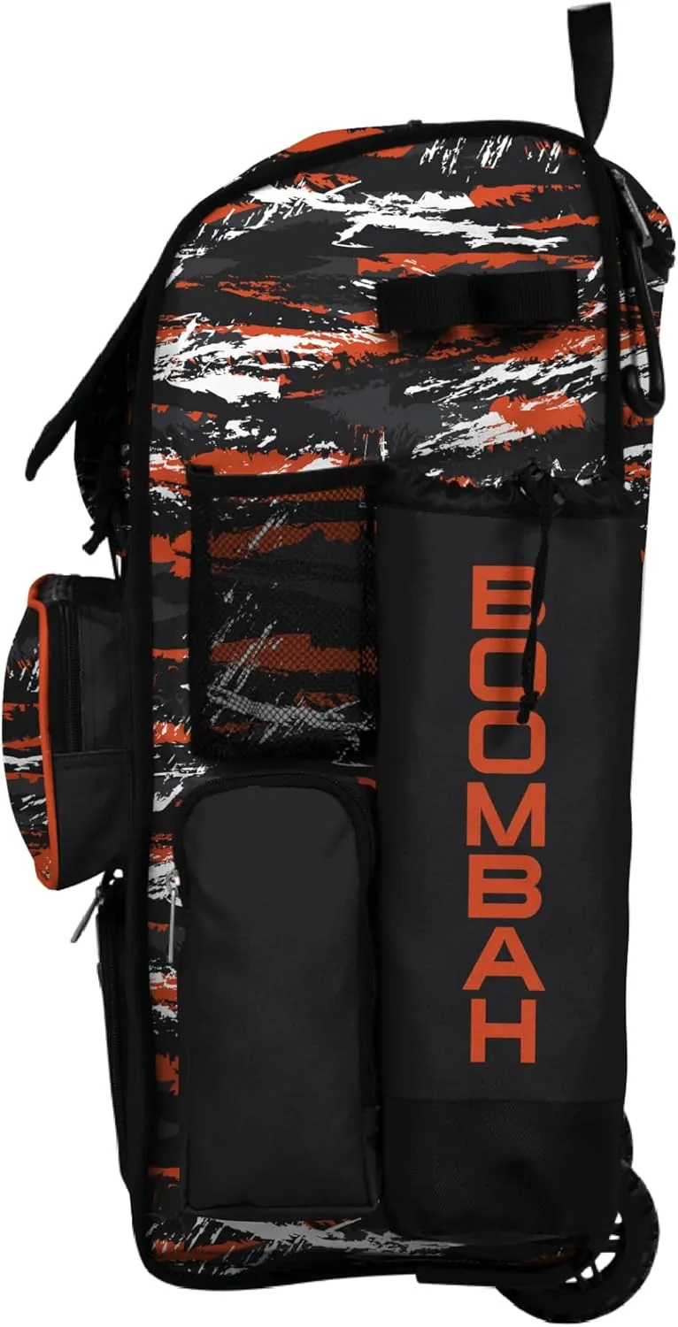 Boombah Rolling Superpack Baseball/Softball Gear Bag - Telescopic Handle - Holds 4 Bats - Wheeled Version - Razor Multiple Colors