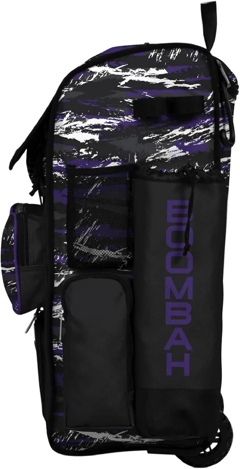 Boombah Rolling Superpack Baseball/Softball Gear Bag - Telescopic Handle - Holds 4 Bats - Wheeled Version - Razor Multiple Colors