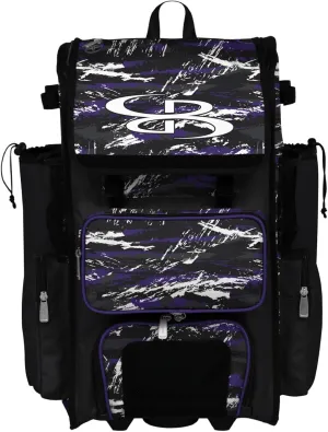 Boombah Rolling Superpack Baseball/Softball Gear Bag - Telescopic Handle - Holds 4 Bats - Wheeled Version - Razor Multiple Colors