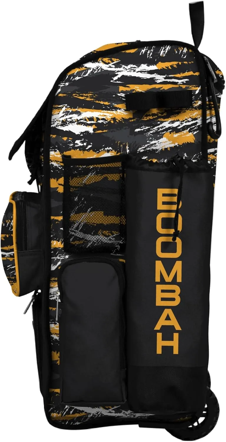 Boombah Rolling Superpack Baseball/Softball Gear Bag - Telescopic Handle - Holds 4 Bats - Wheeled Version - Razor Multiple Colors