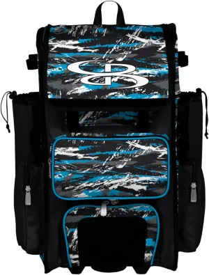 Boombah Rolling Superpack Baseball/Softball Gear Bag - Telescopic Handle - Holds 4 Bats - Wheeled Version - Razor Multiple Colors