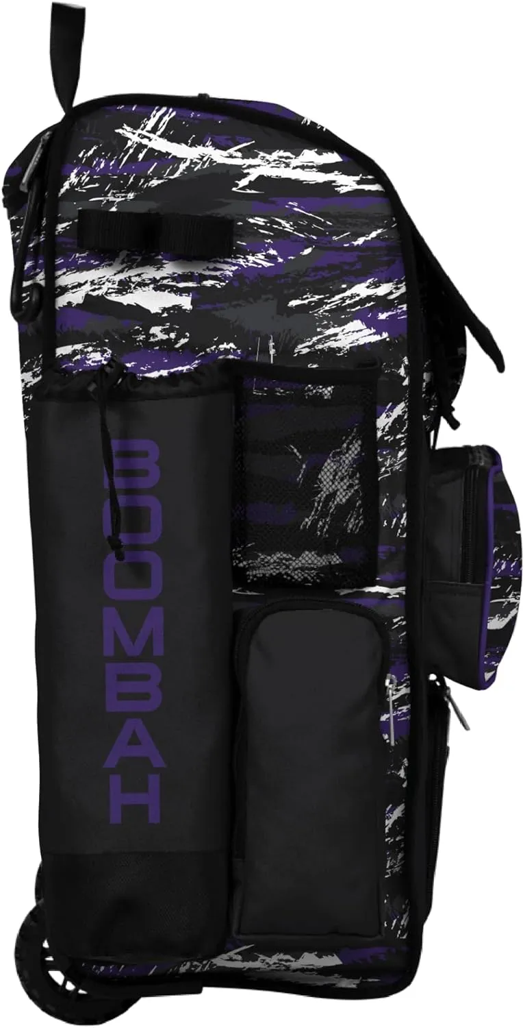 Boombah Rolling Superpack Baseball/Softball Gear Bag - Telescopic Handle - Holds 4 Bats - Wheeled Version - Razor Multiple Colors