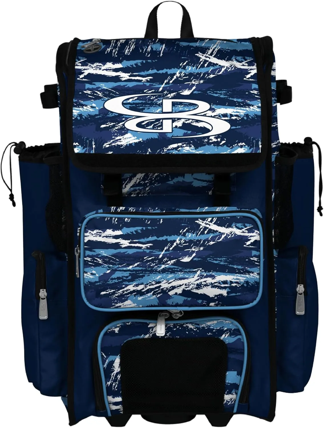 Boombah Rolling Superpack Baseball/Softball Gear Bag - Telescopic Handle - Holds 4 Bats - Wheeled Version - Razor Multiple Colors