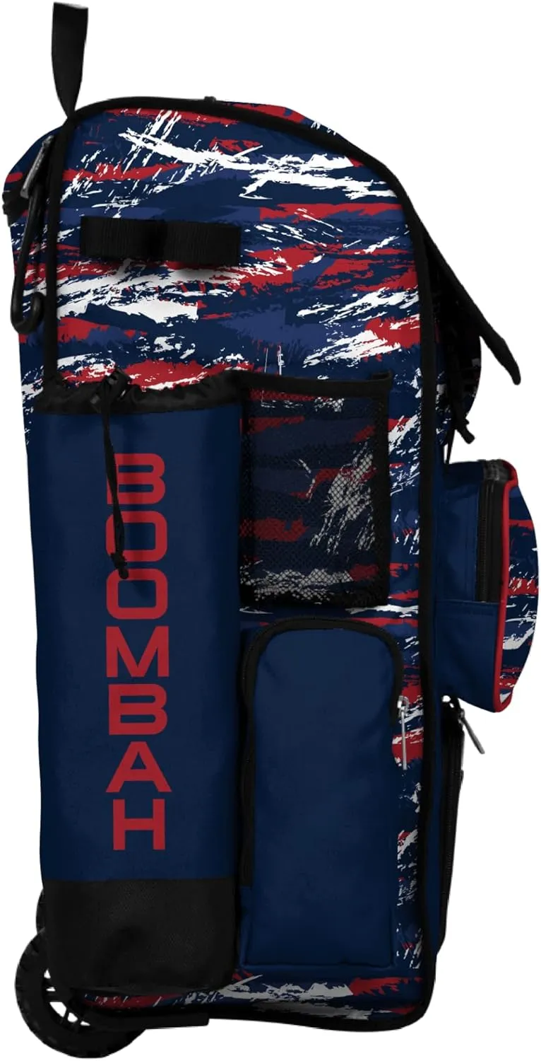 Boombah Rolling Superpack Baseball/Softball Gear Bag - Telescopic Handle - Holds 4 Bats - Wheeled Version - Razor Multiple Colors