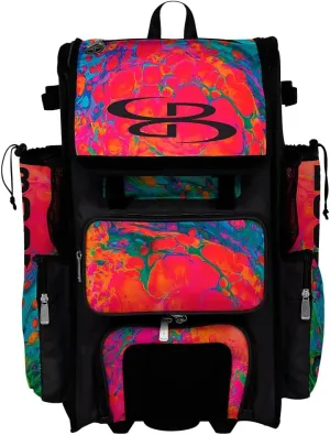 Boombah Superpack Hybrid Rolling Bat Bag - Lava 3.0 Bat Pack Multi - Wheeled & Backpack Version