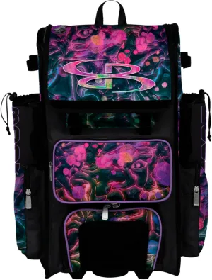 Boombah Superpack Hybrid Rolling Bat Bag - Wheeled & Backpack Version - Obsidian Multi