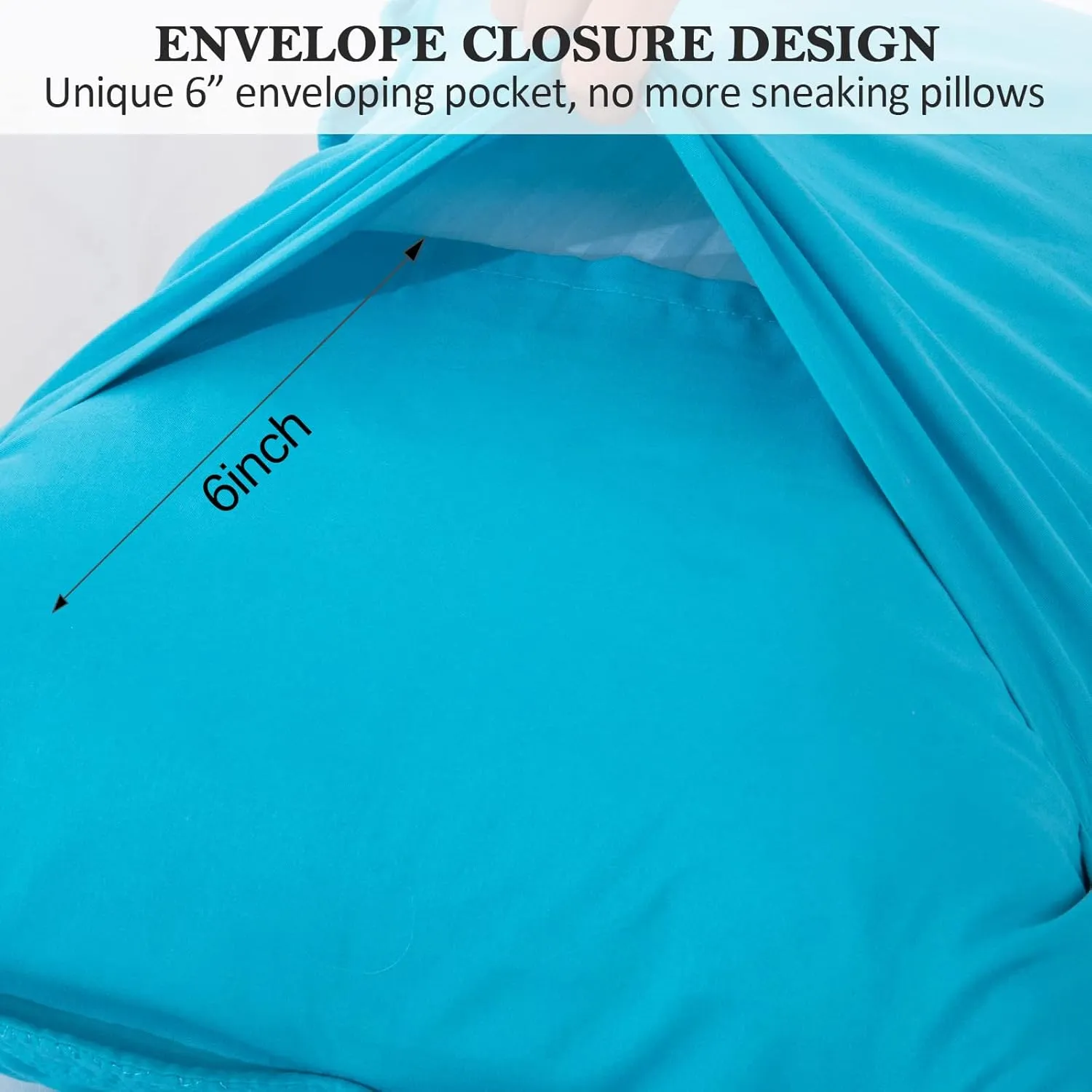 BOSOWOS Quilted Pillow Shams Set of 2, Decorative King Bed Pillow Shams, Soft Breathable Pillow Covers with Envelope Closure (Blue, 2Pcs:20 x 36inch)