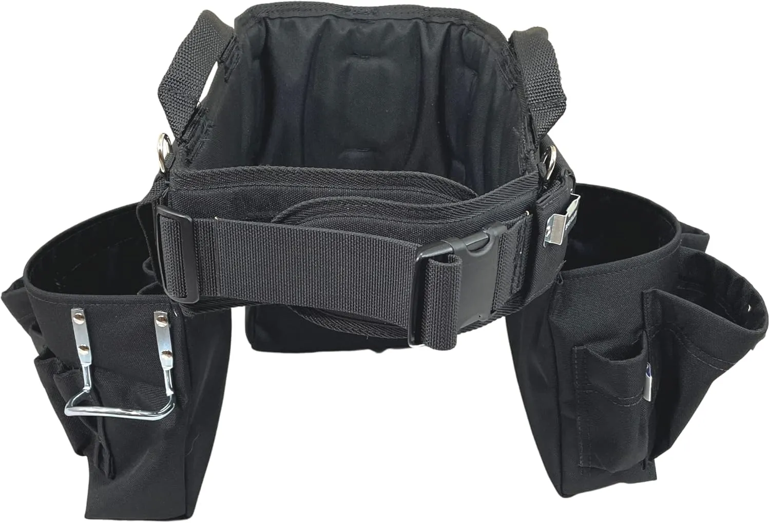 BOULDER BAG Ultimate Carpenter MAX Triple Combo with Comfort Back Support Tool Belt, Quick Release Buckle, Heavy Duty Tool Bag, Black (Medium 28-32 Inches) | Made in USA