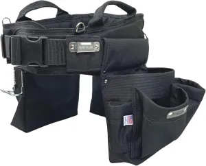 BOULDER BAG Ultimate Carpenter MAX Triple Combo with Comfort Back Support Tool Belt, Quick Release Buckle, Heavy Duty Tool Bag, Black (Medium 28-32 Inches) | Made in USA