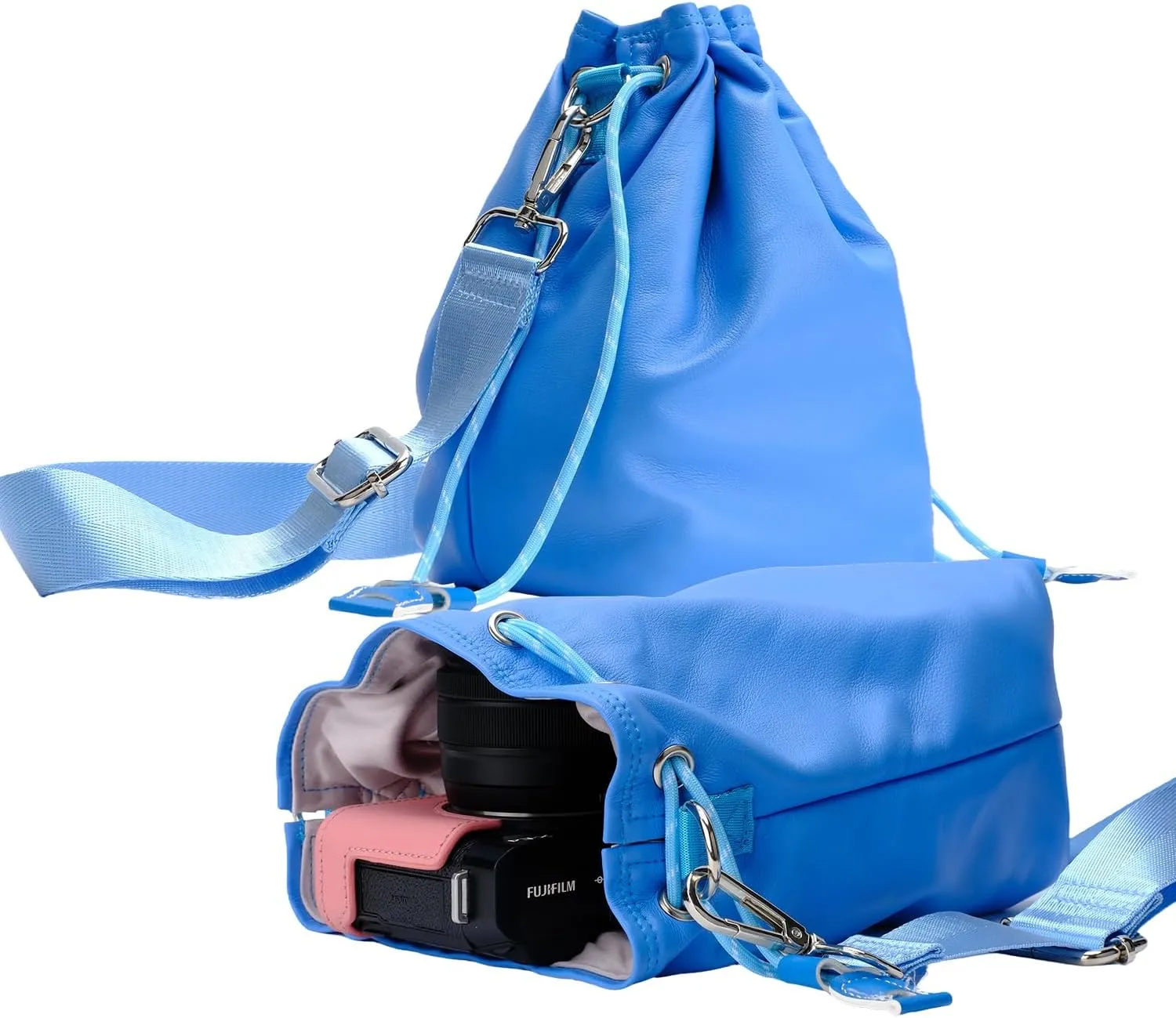 Bowan Small Camera Bag,Camera casing bag,Soft Cute Camera Pouch Handbag compatible with Mirrorless Cameras/Nikon/Canon/Sony/Fuji Camera Case (blue, Small)
