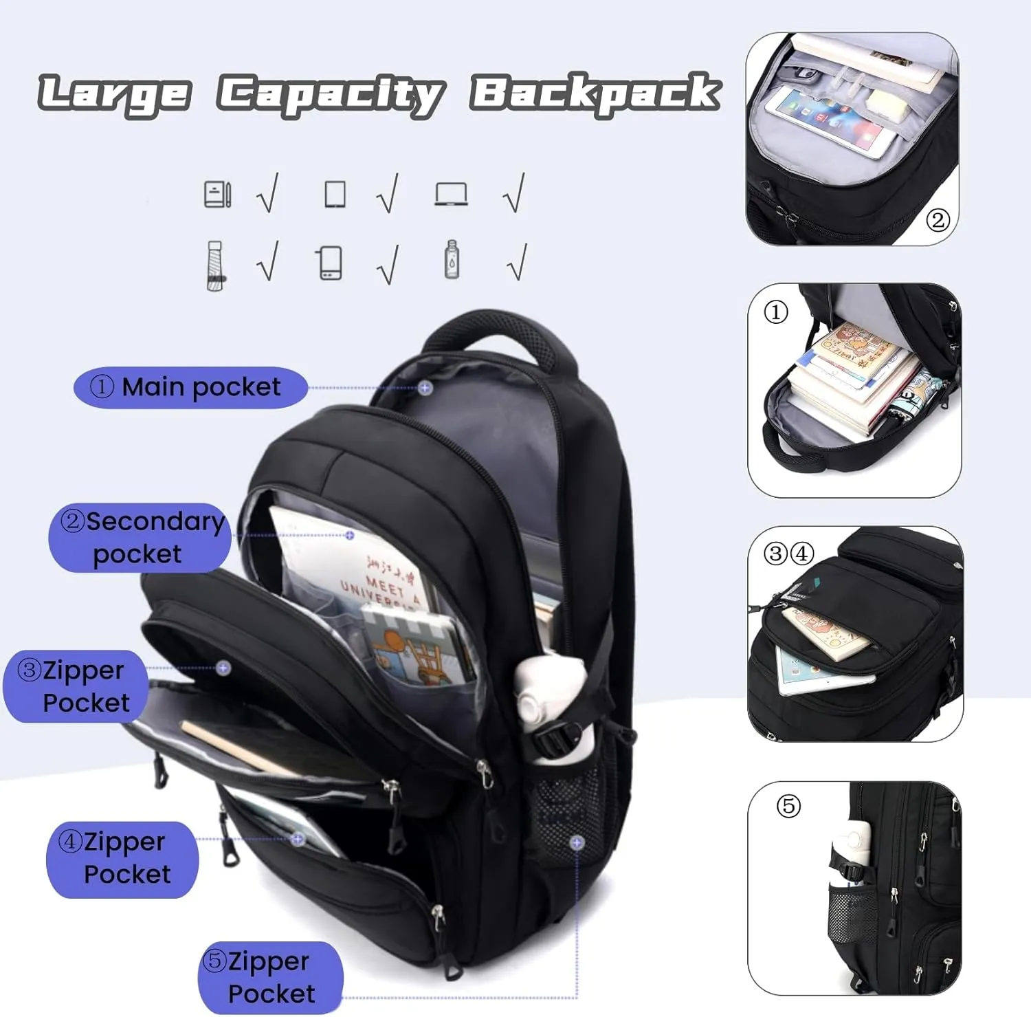 Boys Rolling Backpack, Kids Bookbag with Wheels,Kids Luggage on Wheels,Elementary School Black Trolley Back Pack