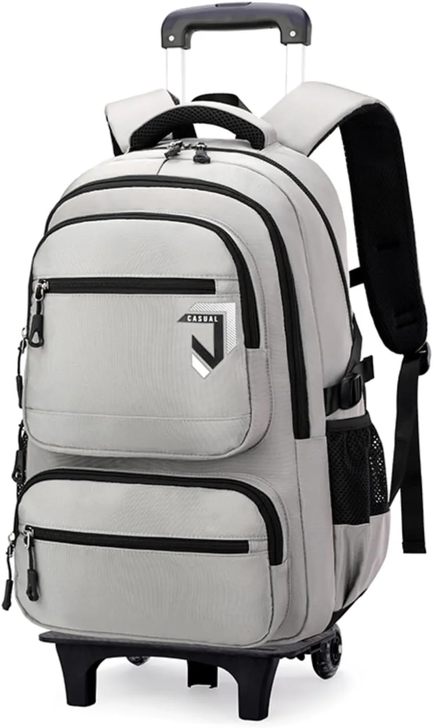Boys Rolling Backpack, Kids Bookbag with Wheels,Kids Luggage on Wheels,Elementary School Trolley Back Pack