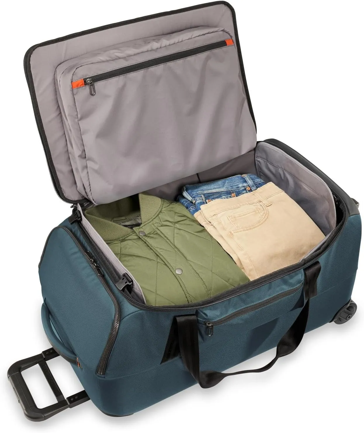 Briggs & Riley 27" Medium Upright Duffle - Checked Luggage for Travel, Suitcases with Wheels, Softside Rolling Bag for Men & Women, Self-Repairing Zipper - ZDX Collection, Ocean