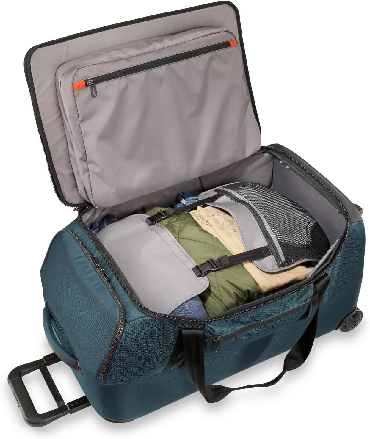 Briggs & Riley 27" Medium Upright Duffle - Checked Luggage for Travel, Suitcases with Wheels, Softside Rolling Bag for Men & Women, Self-Repairing Zipper - ZDX Collection, Ocean
