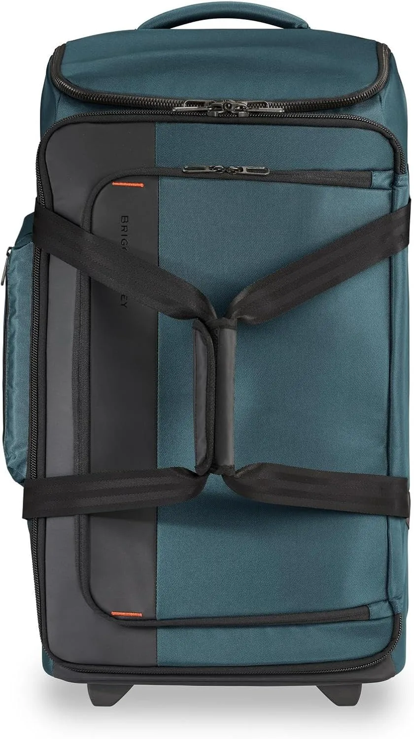 Briggs & Riley 27" Medium Upright Duffle - Checked Luggage for Travel, Suitcases with Wheels, Softside Rolling Bag for Men & Women, Self-Repairing Zipper - ZDX Collection, Ocean