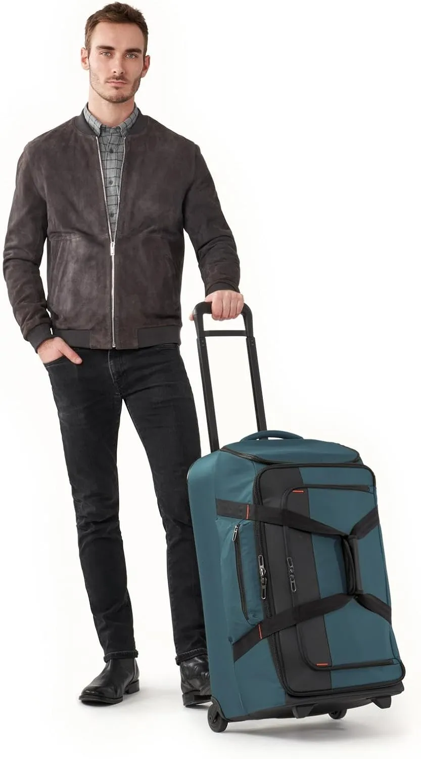 Briggs & Riley 27" Medium Upright Duffle - Checked Luggage for Travel, Suitcases with Wheels, Softside Rolling Bag for Men & Women, Self-Repairing Zipper - ZDX Collection, Ocean