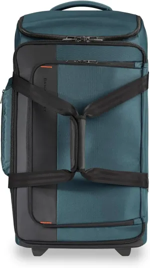 Briggs & Riley 27" Medium Upright Duffle - Checked Luggage for Travel, Suitcases with Wheels, Softside Rolling Bag for Men & Women, Self-Repairing Zipper - ZDX Collection, Ocean
